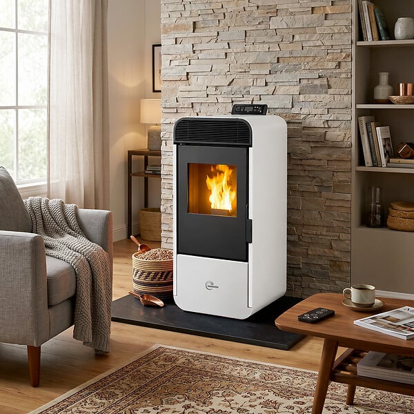 SANNOVER - Poêle à granulés étanche Izedia 13,8 kW Blanc Sannover - large