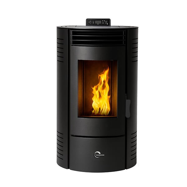 SANNOVER - Poêle à granulés étanche Azora 11,6 kW Noir Sannover + Kit d'installation - large