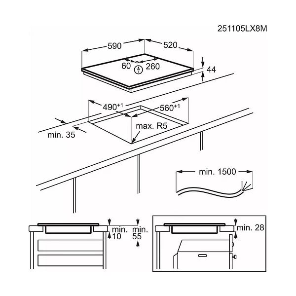 ELECTROLUX - Plaque De Cuisson Induction 59cm 7200w 3 Feux - MIV63346CK - large