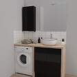 PLANETE BAIN - Armoire de salle de bain 40x80 Noire brillante à suspendre - vignette