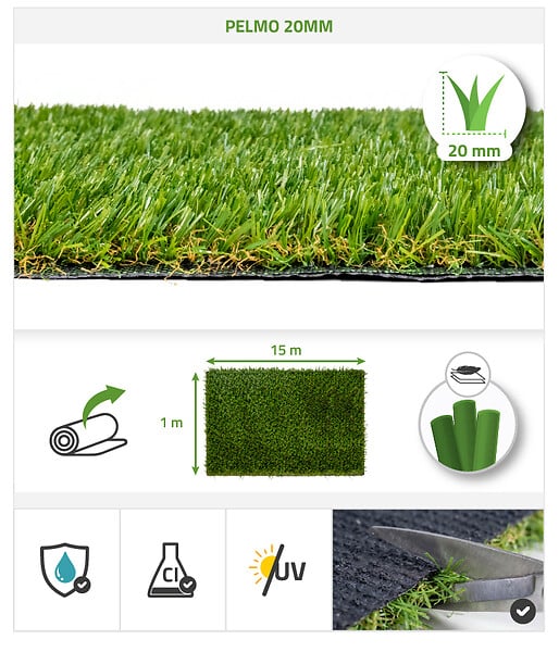 CASANOOV - Casanoov Gazon synthétique PELMO 1m x 15 m - 20mm - large