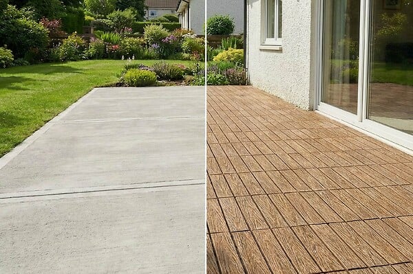CASANOOV - Casanoov Lot de 30 dalles clipsables terrasse en composite JURA teck 30x30 cm - large