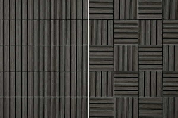 CASANOOV - Casanoov Lot de 30 dalles clipsables terrasse en composite SERRA gris rainuré 30x30 cm - large