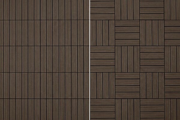 CASANOOV - Casanoov Lot de 30 dalles clipsables terrasse en composite SERRA marron rainuré 30x30 cm - large