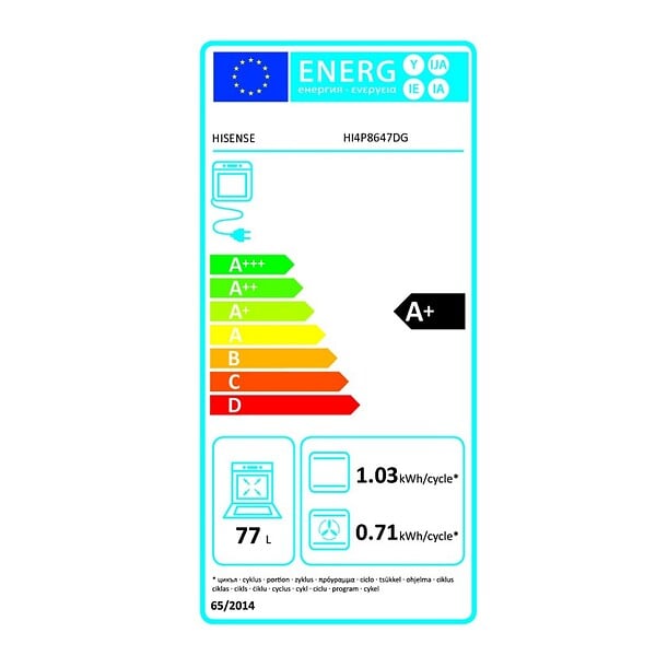 HISENSE - Four Intégrable Multifonction 77l 60cm Pyrolyse Noir - HI4P8647DG - large
