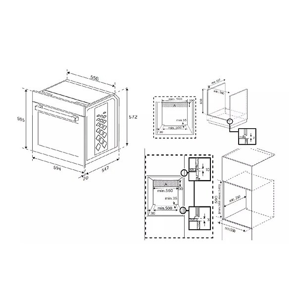 BEKO - Four Intégrable 72l 60cm Pyrolyse Noir - BCBIM17604KSBMPS - large