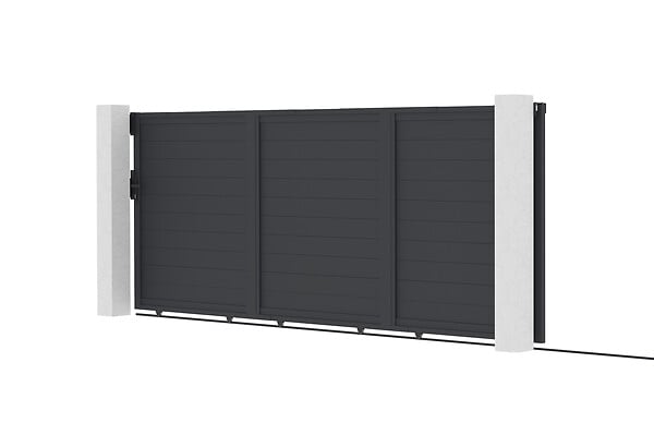 CASANOOV - Casanoov Portail coulissant alu 4,5 m EIGER H.180  cm gris - large