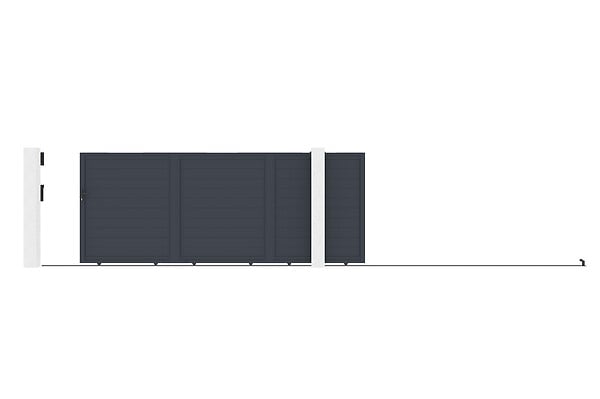 CASANOOV - Casanoov Portail coulissant alu 4,5 m EIGER H.180  cm gris - large