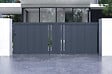 CASANOOV - Casanoov Portail coulissant 4 m GIONA H.140  cm alu gris + Portillon 1M CIMONE H.140  cm alu - vignette
