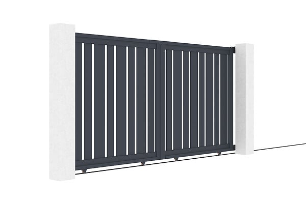 CASANOOV - Casanoov Portail coulissant 3x1,6 m VEYMONT + Portillon 1m VEYMONT H.1,6 m gris - large