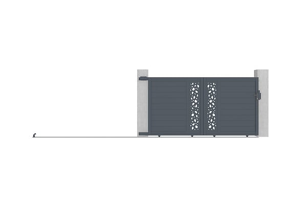 CASANOOV - Casanoov Portail coulissant 3 m SUNNY H.160  cm aluminium gris - large