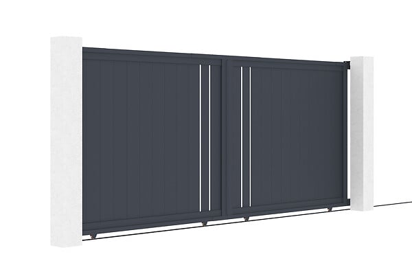 CASANOOV - Casanoov Portail coulissant 4 m GIONA H.180 aluminium gris - large