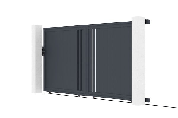 CASANOOV - Casanoov Portail coulissant 4 m GIONA H.180 aluminium gris - large