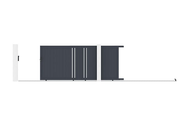 CASANOOV - Casanoov Portail coulissant 4 m GIONA H.180 aluminium gris - large