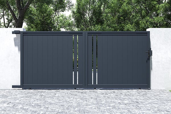 CASANOOV - Casanoov Portail coulissant 4 m GIONA H.180 aluminium gris - large