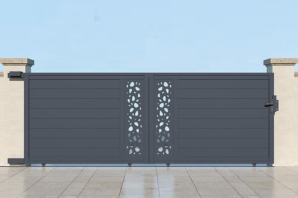 CASANOOV - Casanoov Portail coulissant 4 m SUNNY H.140  cm aluminium gris - large