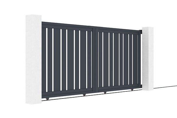 CASANOOV - Casanoov Portail coulissant 3 m VEYMONT H.140  cm aluminium gris - large