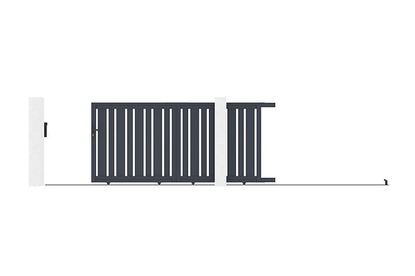 CASANOOV - Casanoov Portail coulissant 3 m VEYMONT H.140  cm aluminium gris - large
