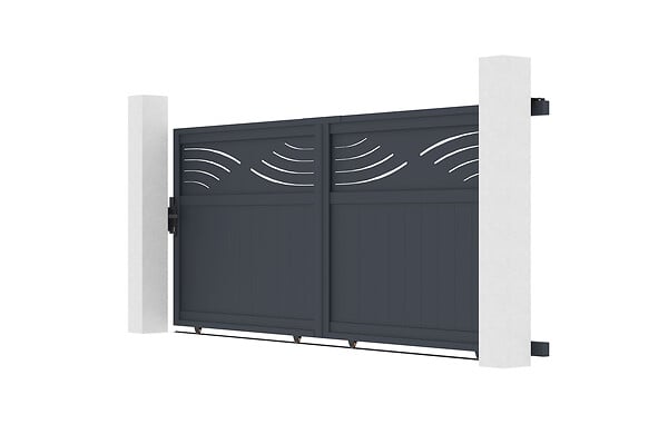 CASANOOV - Casanoov Portail coulissant 3,7 m HALTI H.140  cm aluminium gris - large