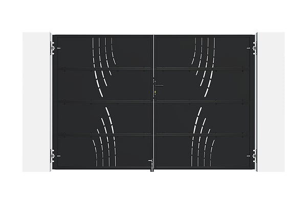 CASANOOV - Casanoov Portail battant acier L.3 m NALI VELETA H.200  cm noir mat - large
