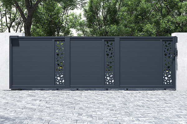CASANOOV - Casanoov Portail coulissant 5 m SUNNY H.160 aluminium gris - large