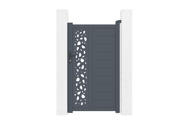 CASANOOV - Casanoov Portail coulissant 3,5 m SUNNY H.180  cm + Portillon 1m SUNNY H.180  cm aluminium gris - large