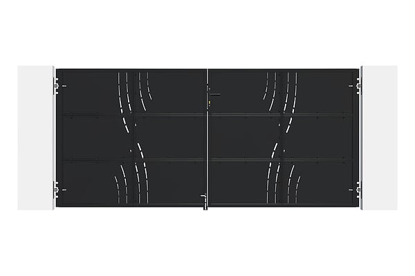 CASANOOV - Casanoov Portail battant acier L.3,5 m NALI VELETA H.180  cm noir mat - large