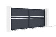 CASANOOV - Casanoov Portail coulissant 3,5 m CIMONE H.140  cm alu + 2 poteaux 15x15  cm H.166  cm GRIS - vignette