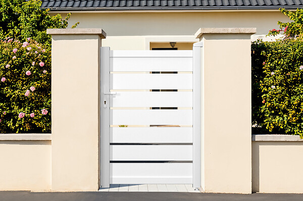 CASANOOV - Casanoov Portail coulissant 3 m VOGEL H.140  cm + Portillon 1m VOGEL H.140  cm aluminium blanc - large