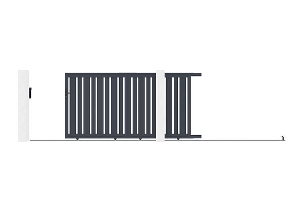 CASANOOV - Casanoov Portail coulissant 3 m VEYMONT H.160  cm aluminium gris - large