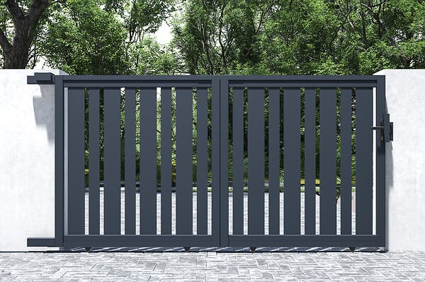 CASANOOV - Casanoov Portail coulissant 3 m VEYMONT H.160  cm aluminium gris - large