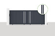 CASANOOV - Casanoov Portail coulissant 3,5x1,4 m GIONA + 2 poteaux EIFEL H.166  cm Gris - vignette