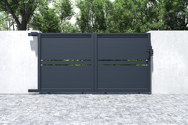 CASANOOV - Casanoov Portail coulissant 3 m CIMONE H.160 aluminium gris - large