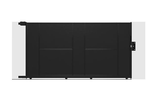 CASANOOV - Casanoov Portail coulissant acier 3 m NALI H.160  cm noir + Portillon H.160  cm noir - large