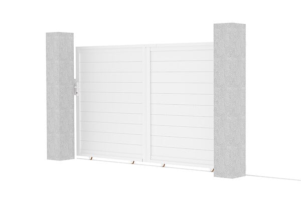 CASANOOV - Casanoov Portail coulissant 3 m EIGER H.180  cm + Portillon 1m EIGER H.180  cm aluminium blanc - large