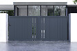 CASANOOV - Casanoov Portail coulissant 3,5 m GIONA H.140  cm alu gris + Portillon 1M CIMONE H.140  cm alu - vignette