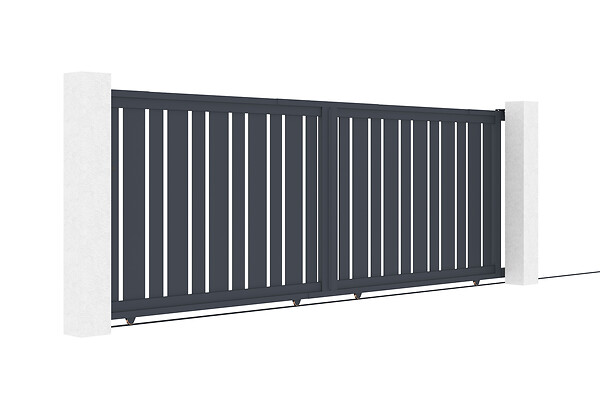 CASANOOV - Casanoov Portail coulissant 4 m H.140  cm VEYMONT + Portillon 1m VEYMONT H.140  cm gris - large