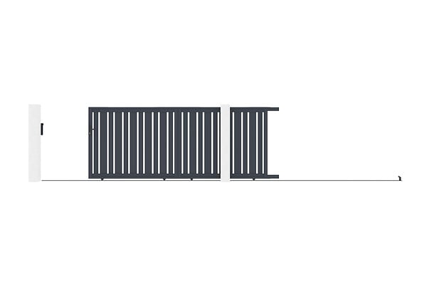 CASANOOV - Casanoov Portail coulissant 4 m VEYMONT H.160  cm aluminium gris - large