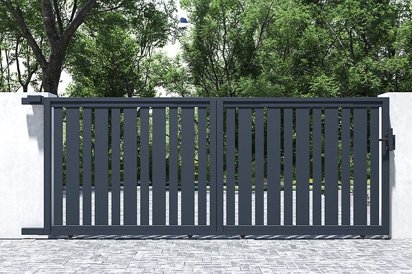 CASANOOV - Casanoov Portail coulissant 4 m VEYMONT H.160  cm aluminium gris - large