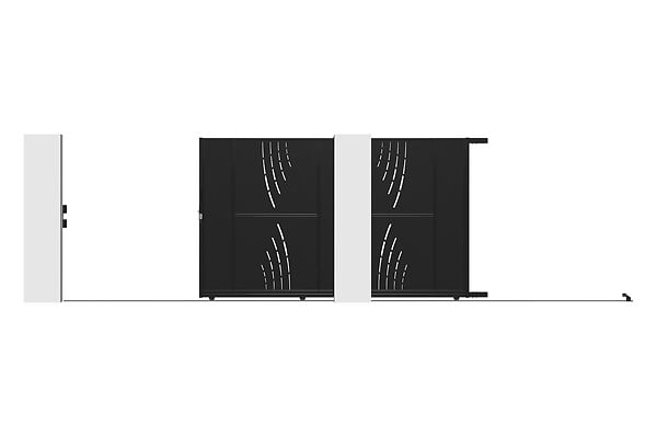 CASANOOV - Casanoov Portail acier coulissant 3 m NALI VELETA H.180  cm noir - large