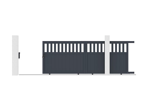 CASANOOV - Casanoov Portail coulissant 3,7 m SANTIS H.140  cm aluminium gris - large