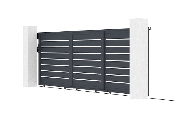 CASANOOV - Casanoov Portail coulissant 5x1,6 m VOGEL aluminium Gris - large