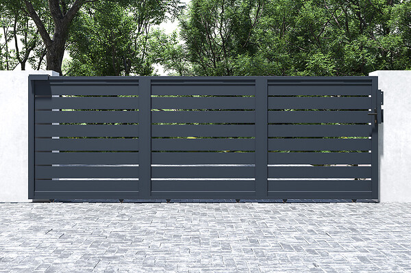 CASANOOV - Casanoov Portail coulissant 4,5 m VOGEL H.160  cm aluminium gris - large