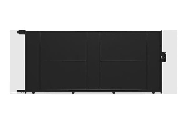 CASANOOV - Casanoov Portail coulissant acier 3,5 m NALI H.160  cm noir + Portillon H.160  cm noir - large