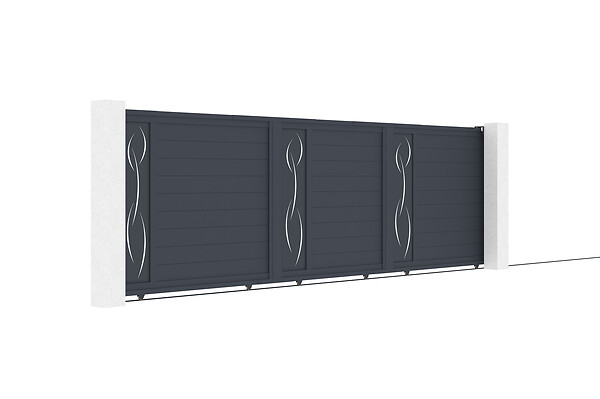 CASANOOV - Casanoov Portail coulissant 5 m LIFE H.160 aluminium gris - large