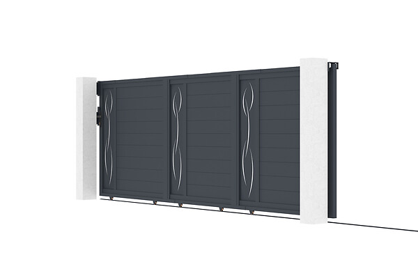 CASANOOV - Casanoov Portail coulissant 5 m LIFE H.160 aluminium gris - large