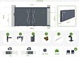 CASANOOV - Casanoov Portail coulissant 3 m LIFE H.180  cm + Portillon 1m LIFE H.180  cm aluminium gris - vignette