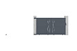 CASANOOV - Casanoov Portail coulissant 3 m LIFE H.180  cm + Portillon 1m LIFE H.180  cm aluminium gris - vignette