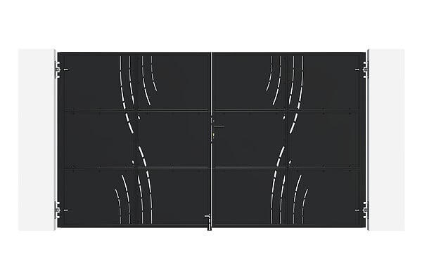 CASANOOV - Casanoov Portail battant acier L.3,5 m NALI VELETA H.200  cm noir mat - large