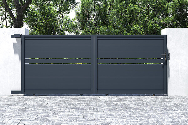 CASANOOV - Casanoov Portail coulissant 3,5 m CIMONE H.140 aluminium gris - large